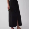 Maxikjol i poplin med cargo-detaljer
