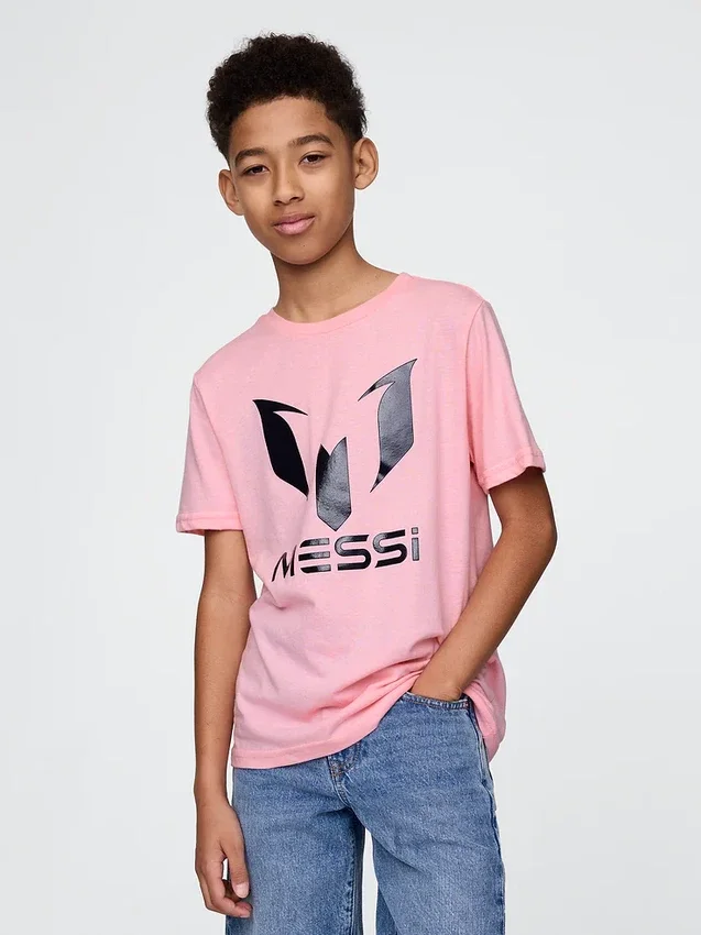Messi-T-shirt med tryck för barn