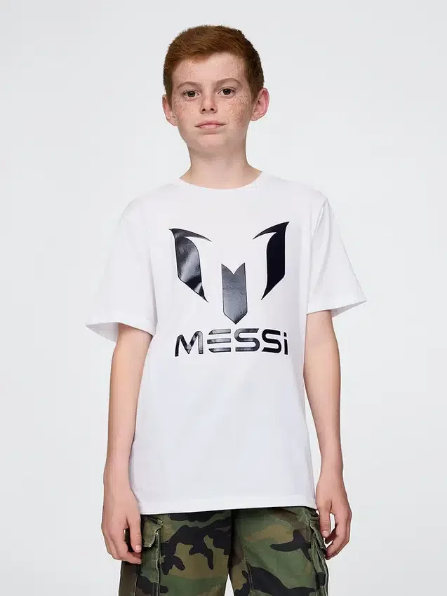 Messi-T-shirt med tryck för barn
