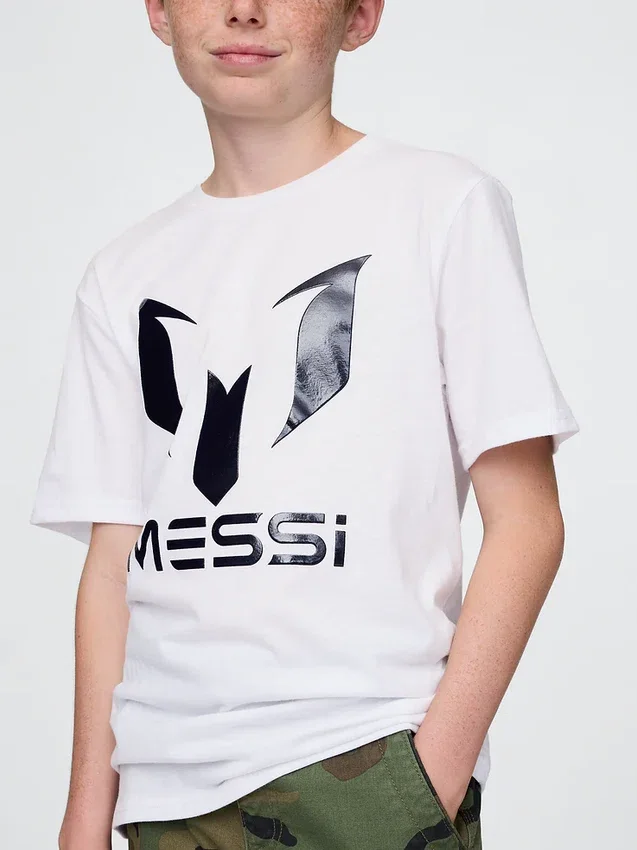 Messi-T-shirt med tryck för barn