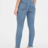 Mid Rise Distressed True Skinny Ankle Jeans