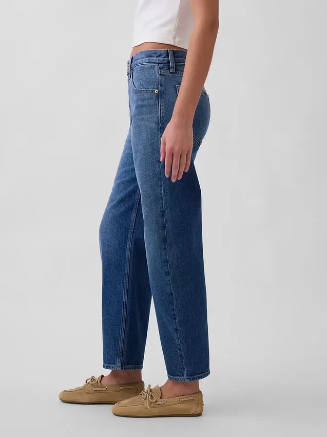 Mid Rise Slim Barrel-Jeans