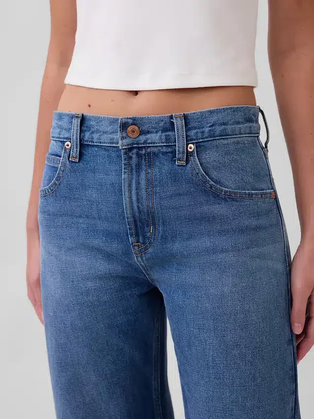 Mid Rise Slim Barrel-Jeans