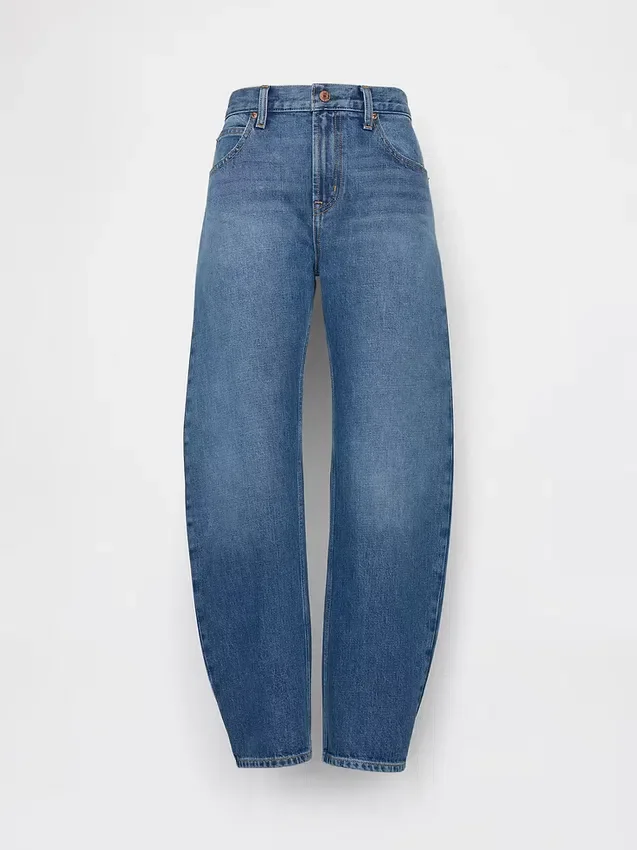 Mid Rise Slim Barrel-Jeans
