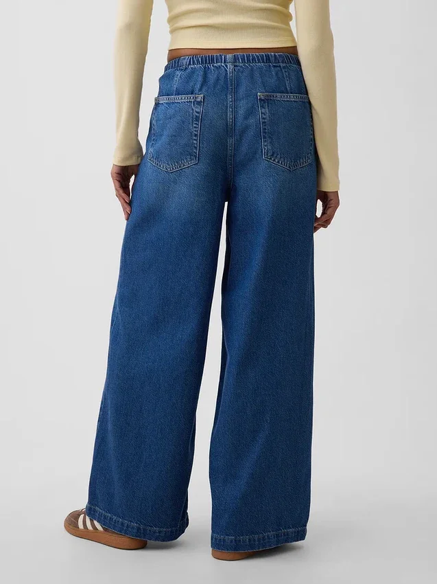 Mid Rise Ultrasoft Easy Seamed Baggy Jeans