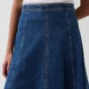 Midi-kjol i denim med tulpanform