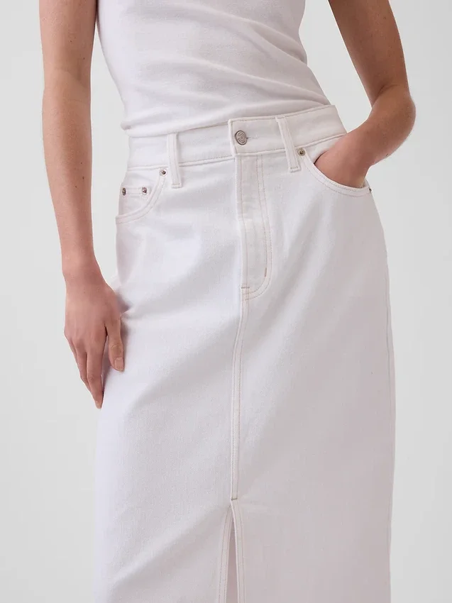 Midi-pennkjol i denim