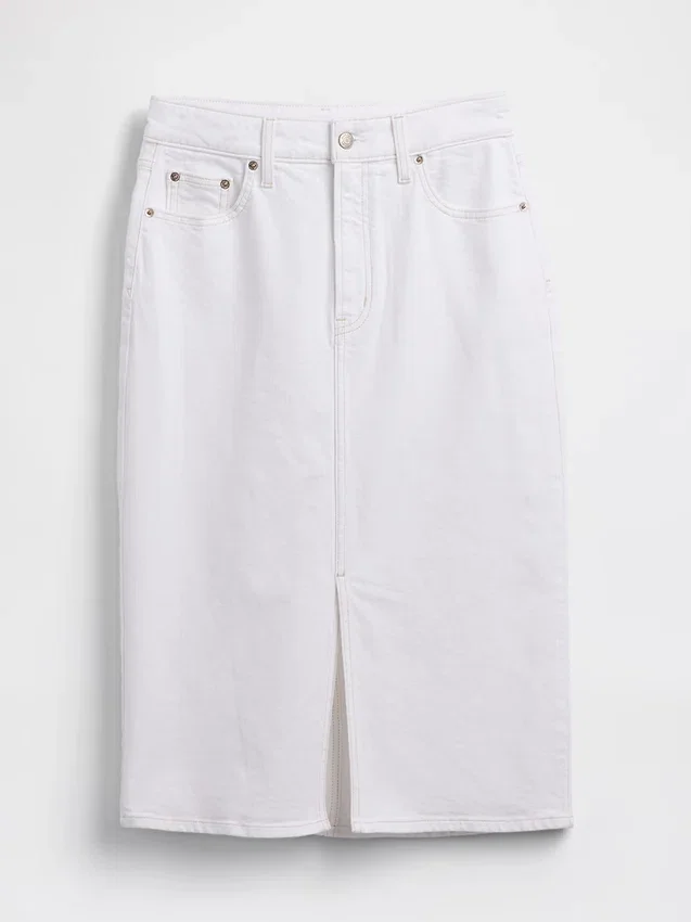 Midi-pennkjol i denim