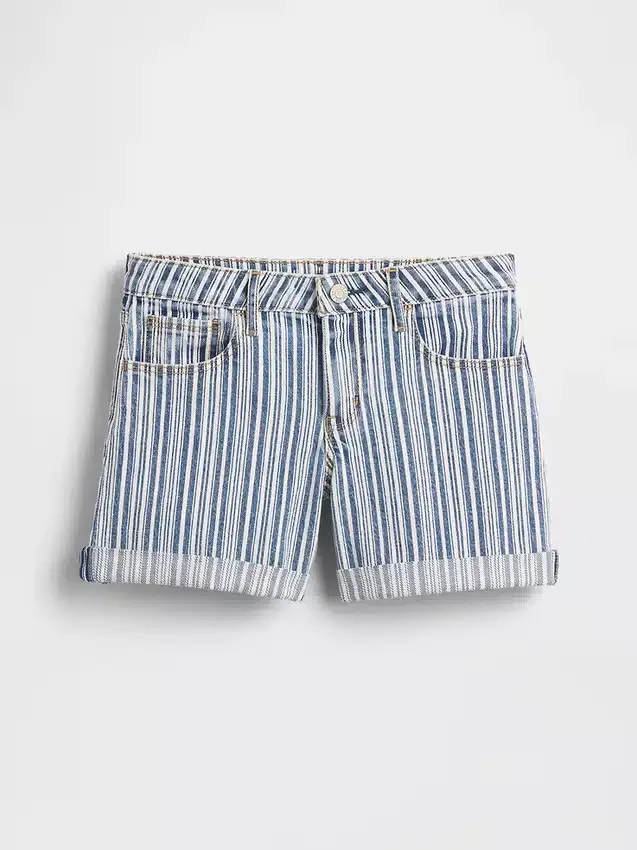 Midi-shorts i denim med ränder för barn