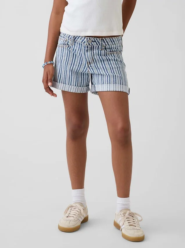 Midi-shorts i denim med ränder för barn