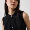 Midi-skjortklänning i flera lager med spetskant