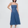 Midilång klänning i denim
