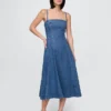 Midilång klänning i denim
