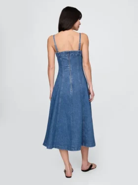 Midilång klänning i denim