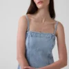 Midilång klänning i denim