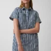 Mini-klänning i denim med ränder