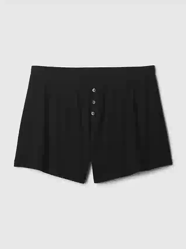 Mini-pyjamas-Shorts i ribbat tyg med avslappnad passform