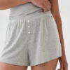 Mini-pyjamas-Shorts i ribbat tyg med avslappnad passform