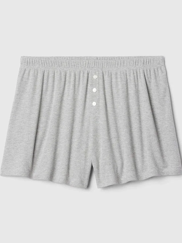 Mini-pyjamas-Shorts i ribbat tyg med avslappnad passform