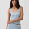 Mini Rib Lace Henley pyjamas-linne