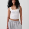 Mini Rib Lace Henley pyjamas-linne