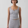 Mini Rib Lace Henley pyjamas-linne