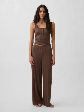 Mini Rib Lace Henley pyjamas-linne
