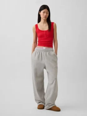 Mini Rib Lace Henley pyjamas-linne