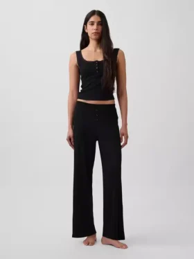 Mini Rib Lace Henley pyjamas-linne