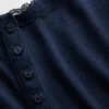 Mini Rib Lace Henley pyjamas-linne