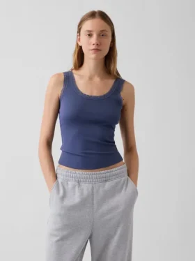Mini Rib Lace-Trim pyjamaslinne