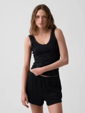 Mini Rib Lace-Trim pyjamaslinne