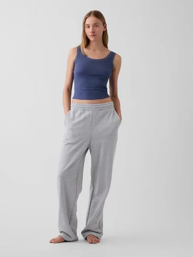 Mini Rib Lace-Trim pyjamaslinne