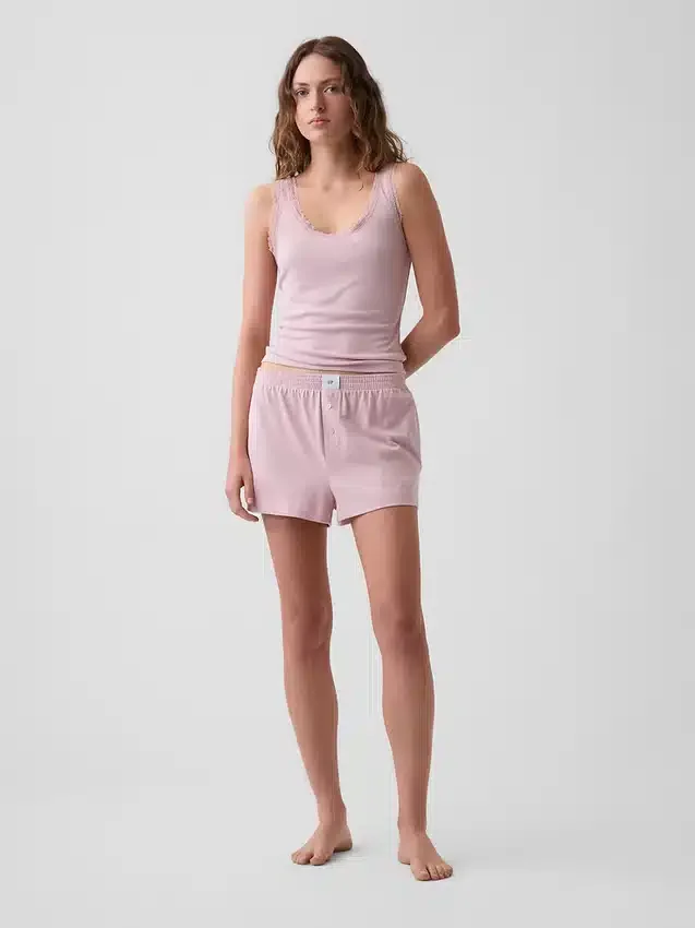 Mini Rib Lace-Trim pyjamaslinne