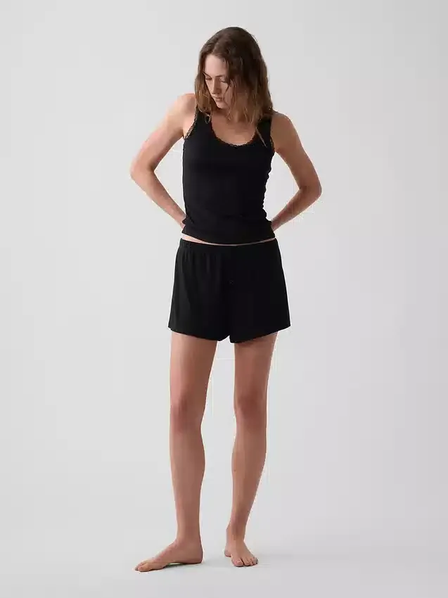 Mini Rib Lace-Trim pyjamaslinne