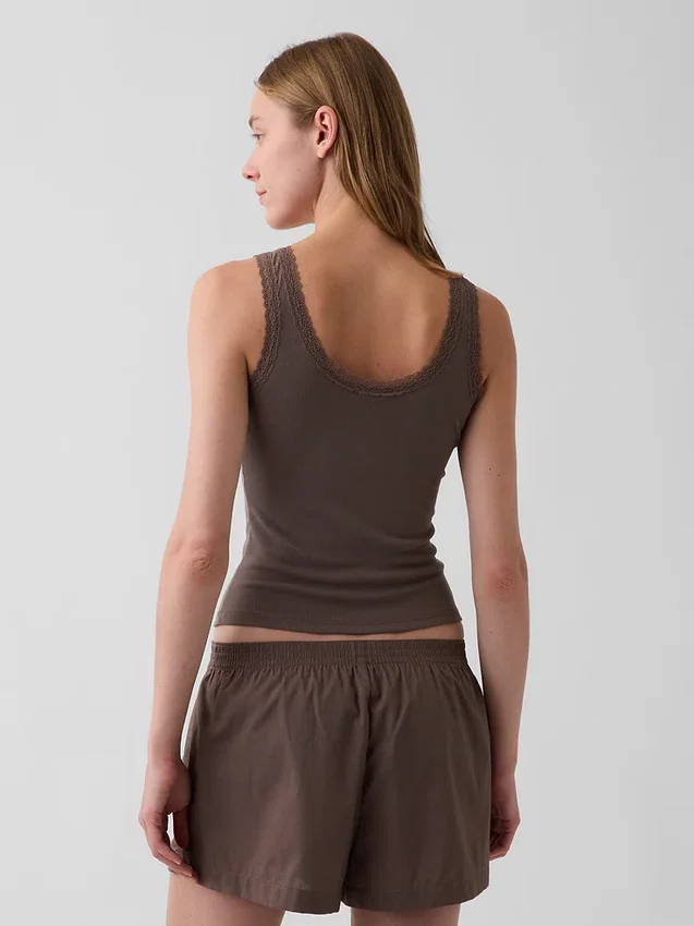 Mini Rib Lace-Trim pyjamaslinne