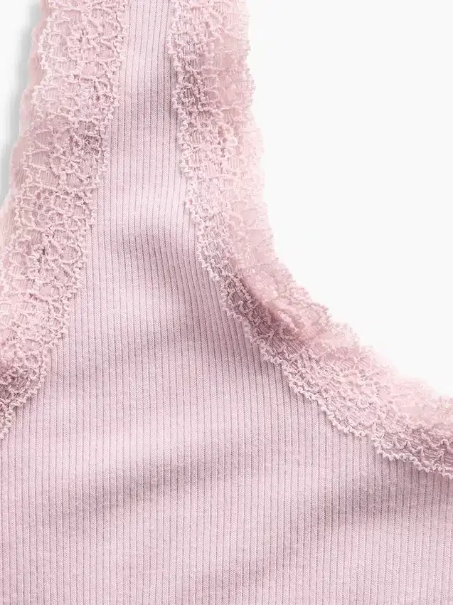 Mini Rib Lace-Trim pyjamaslinne