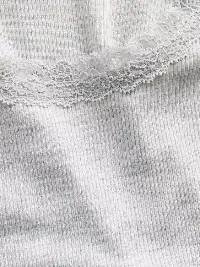 Mini Rib Lace-Trim pyjamaslinne