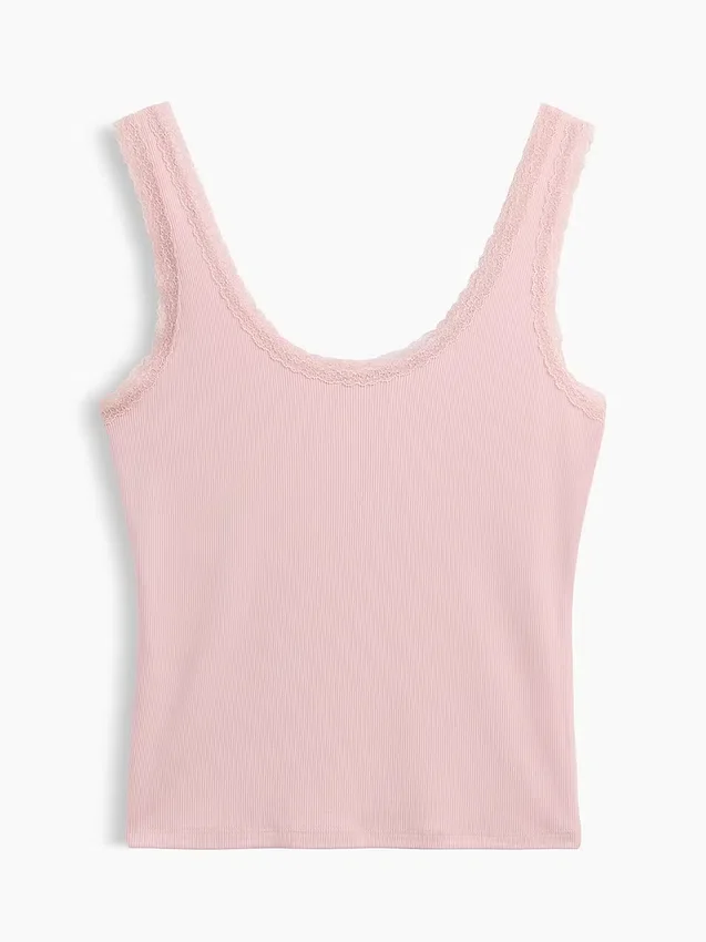 Mini Rib Lace-Trim pyjamaslinne