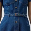 Mini-skjortklänning i denim med bälte