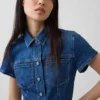 Mini-skjortklänning i denim med bälte