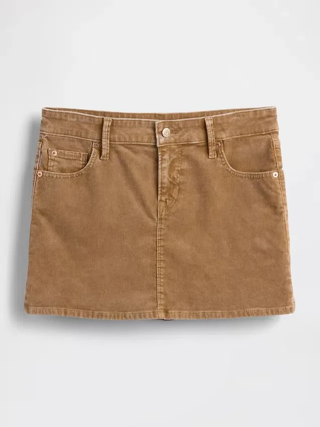 Minikjol i corduroy
