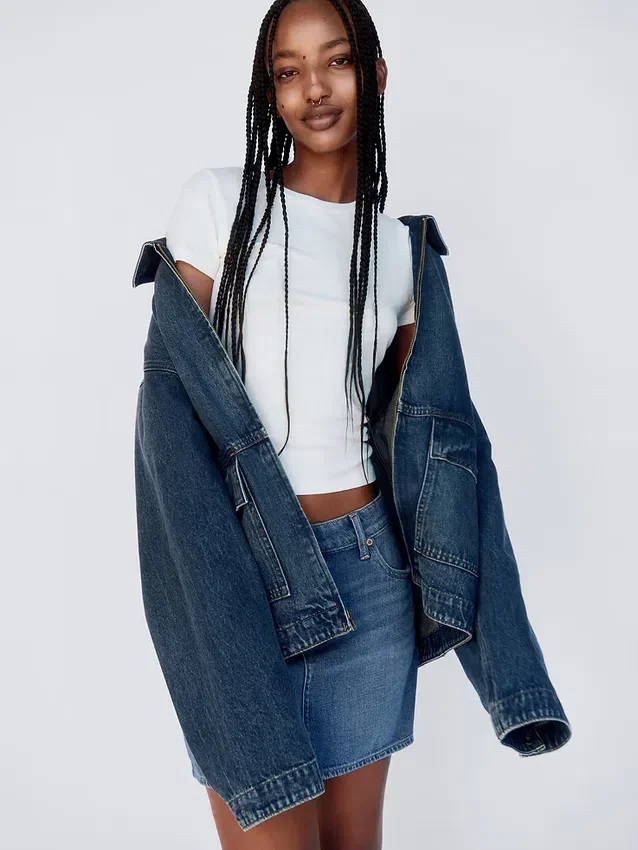 Minikjol i denim