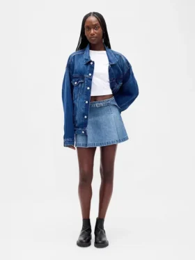 Minikjol i denim med bälte