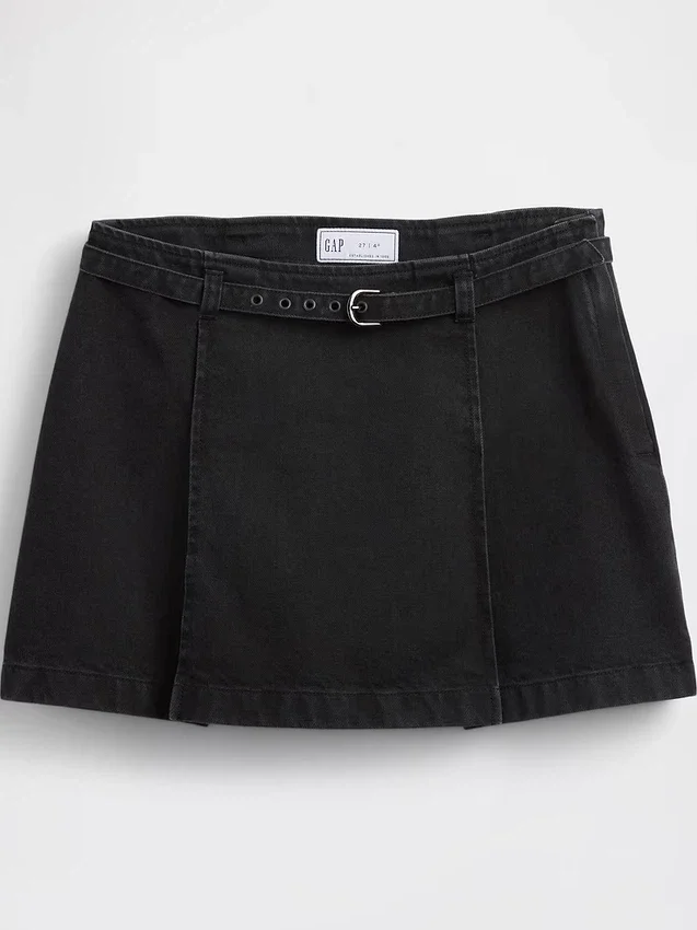 Minikjol i denim med bälte