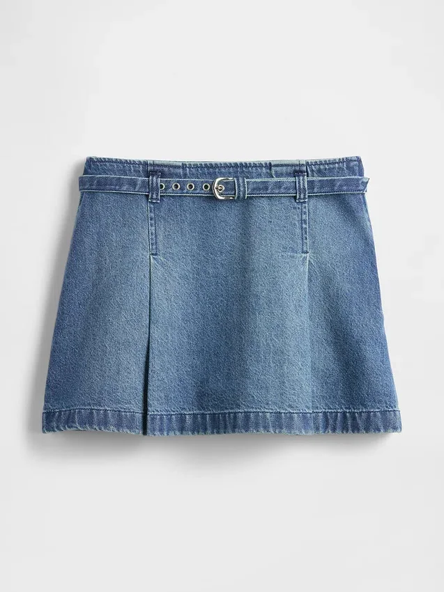 Minikjol i denim med bälte