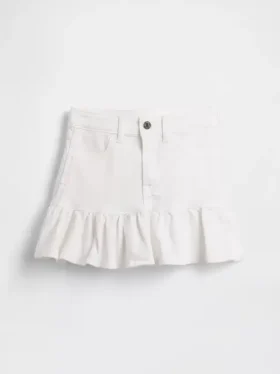 Minikjol i denim med volanger för barn