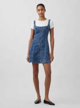 Miniklänning i denim med dragkedja fram