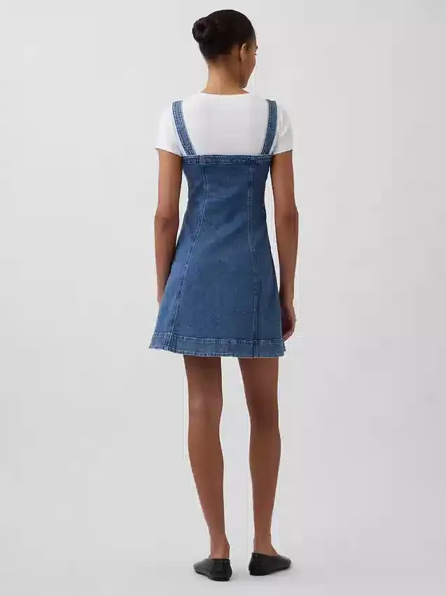 Miniklänning i denim med dragkedja fram
