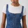 Miniklänning i denim med dragkedja fram